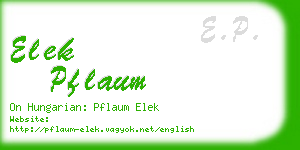 elek pflaum business card